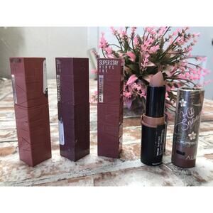 LOT 5X LIPSTICK Maybelline New York Super Stay Vinyl Ink Lipstick ALMAY & NYX